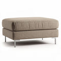 Pouf en tissu beige avec structure en métal 80 x 80 x 40cm pour intérieur