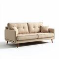 Canapé en tissu beige avec coussins amovibles dimensions 200 x 80 x 85cm