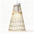 Suspension en métal doré avec abat-jour en cage pour ampoule 20 x 20 x 30cm