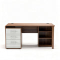 Bureau en bois couleur chêne avec tiroirs et étagères dimensions 150 x 60 x 75cm