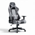 Chaise de bureau ergonomique grise en tissu avec accoudoirs réglables 70 x 70 x 130cm