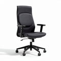 Chaise de bureau ergonomique en tissu noir avec accoudoirs réglables 45 x 60 x 110cm