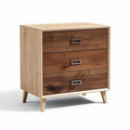 Commode en bois avec trois tiroirs et pieds en métal 80 x 45 x 70cm