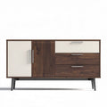 Meuble de rangement en bois de chêne et blanc 120 x 40 x 70cm
