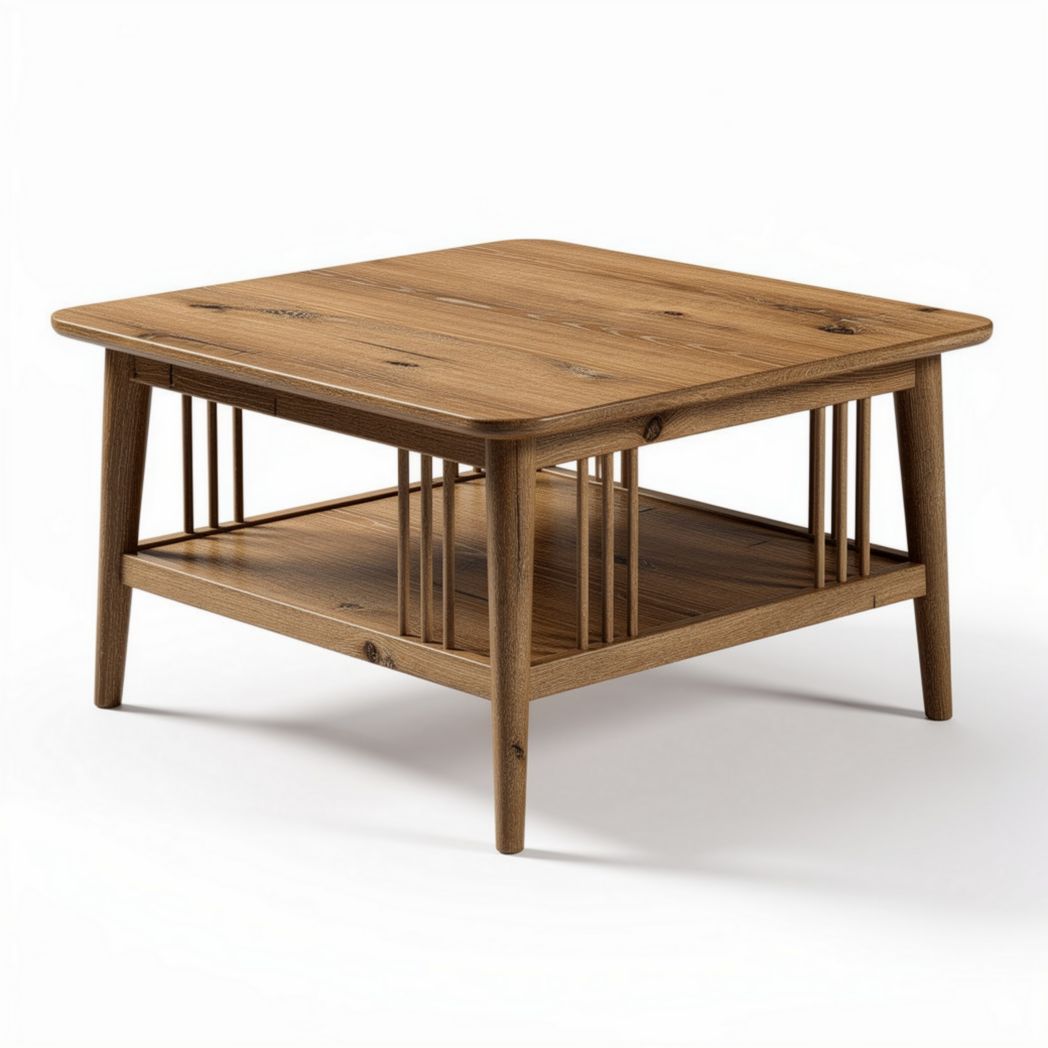 Table basse en bois massif 60 x 60 x 10 cm pour intérieur moderne