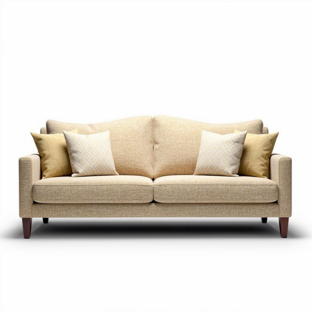 Canapé convertible gris 200 x 90 x 85cm avec coussins décoratifs en tissu doux